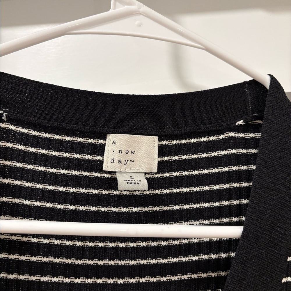 a new day Black and White Striped Long Sleeve Dress - Picture 3 of 8